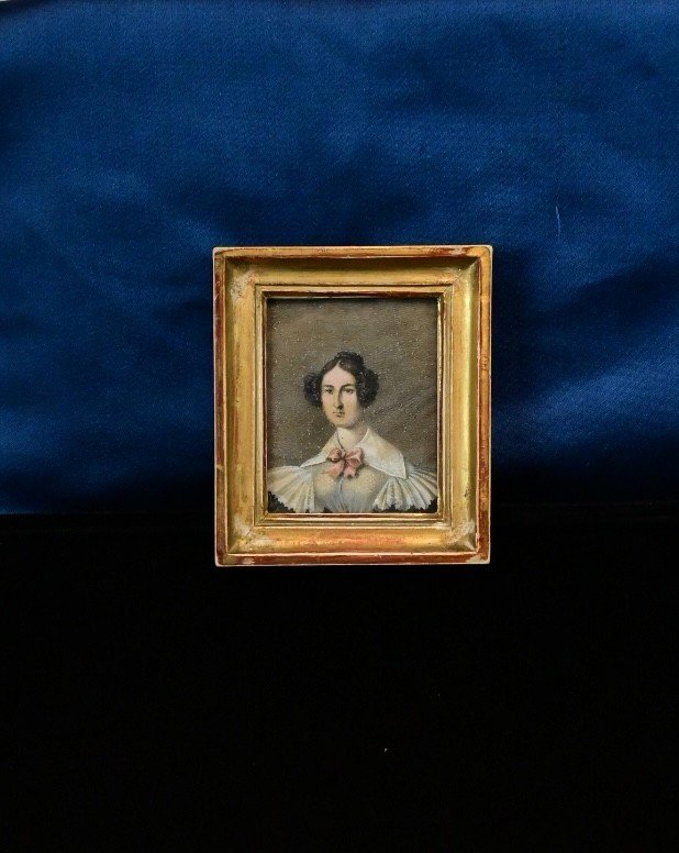 Miniatura su Carta Di Nobildonna Francese - Francia 1840